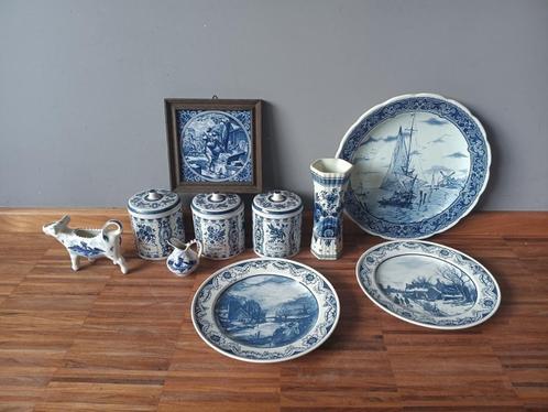 Set Delfts Blauw, gemerkt, Antiek en Kunst, Antiek | Keramiek en Aardewerk, Ophalen of Verzenden
