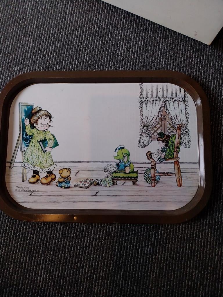 Vintage dienblad Sarah Kay, Ophalen of Verzenden, Gebruikt, Rechthoekig, Kunststof