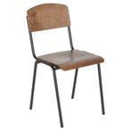 School chair vintage oude schoolstoelen eetkamerstoelen  613, Ophalen of Verzenden, Gebruikt, Bruin, Vijf, Zes of meer stoelen