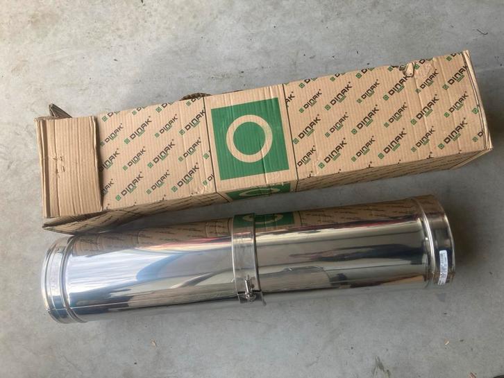 Dubbelwandige Kachelpijp DINAK 150/210mm, Doe-het-zelf en Verbouw, Buizen en Afvoer, Nieuw, Rechte buis, Rvs, Minder dan 2 meter