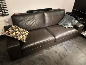 Ikea Kivik Donkerbruine leren 3-zitsbank - afbeelding 1