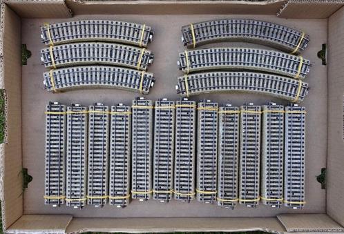 Marklin rails, wissels, ontkoppelrais, stootjuks - 125 delen, Hobby en Vrije tijd, Modeltreinen | H0, Gebruikt, Rails, Gelijkstroom