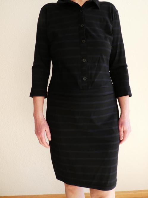 Studio Anneloes jurk XL/40-42 travelstof zwart blauw streep, Kleding | Dames, Jurken, Zo goed als nieuw, Maat 42/44 (L), Blauw
