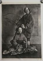 Mogelijk Henk Voskuyl. Japans echtpaar. Litho., Antiek en Kunst, Ophalen of Verzenden