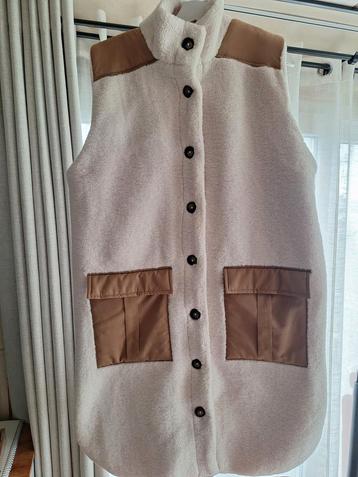 Kaffe Teddy Bodywarmer Beige/Wit Mt 44 - Nieuw! beschikbaar voor biedingen