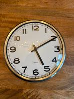 Wandklok, roestvrij staal, 32 cm, Ophalen, Zo goed als nieuw, Analoog, Wandklok