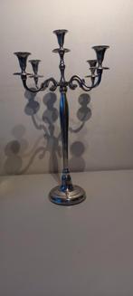 2 super mooie 5 armige rvs kandelaars., Ophalen of Verzenden, Zo goed als nieuw, Metaal, 50 tot 75 cm