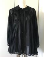 Zwarte Plissé Blouse, Zwart, Ophalen of Verzenden, Zo goed als nieuw, Maat 36 (S)