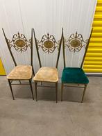 Prachtige Antieke stoelen messing 3 stuks, Ophalen