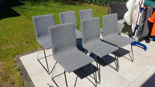 Eetkamerstoelen, 6 stuks, Ikea Lillanas, in prima staat, Huis en Inrichting, Stoelen, Gebruikt, Stof, Grijs, Ophalen