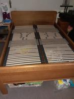 Klein 2 persoons seniorenbed met lattenbodem, Ophalen, Gebruikt, Bruin, Tweepersoons