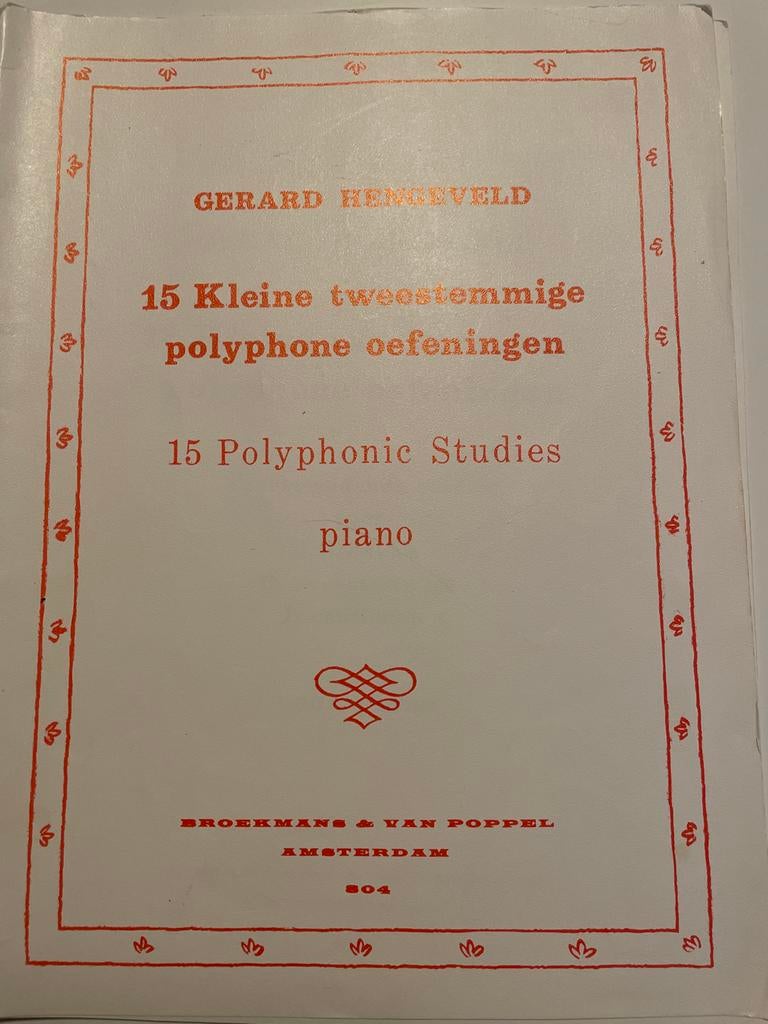 Gerard Hengeveld - 15 Kleine Polyphone Oefeningen Piano, Gebruikt, Klassiek, Ophalen of Verzenden, Artiest of Componist