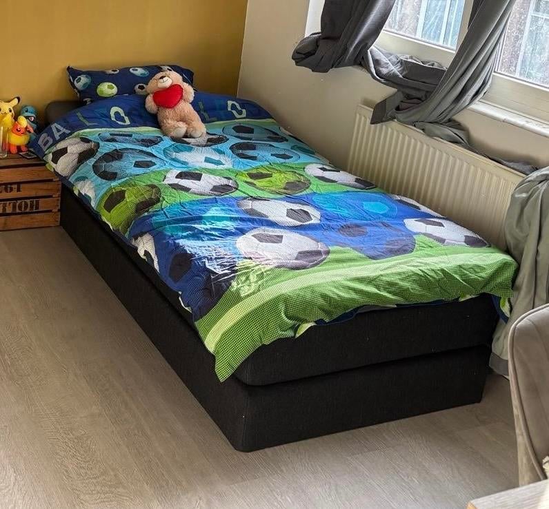 Eenpersoonsboxspring, Kinderen en Baby's, Kinderkamer | Bedden, Ophalen, 70 tot 85 cm, Zo goed als nieuw, Lattenbodem