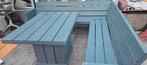 Mooie terras bankjes en tafel, Tuin en Terras, Terrasdelen en Vlonders, Ophalen, Gebruikt, Hout