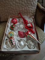 13 Oude Glazen Kerstballen / Ornamenten & Piek ** Mimosa **, Ophalen of Verzenden