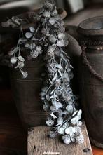 Toef eucalyptus grijs blad met bloemetjes, Www.jufbrocante.nl, Www.jufbrocante.nl, Nieuw, Ophalen of Verzenden