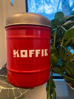 Emaille Koffie-blik rood wit, Ophalen of Verzenden