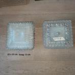 vintage plafonnière jaren '60 dik glas en matglas met reliëf, Ophalen of Verzenden, Zo goed als nieuw, Glas, Vintage jaren '60/'70