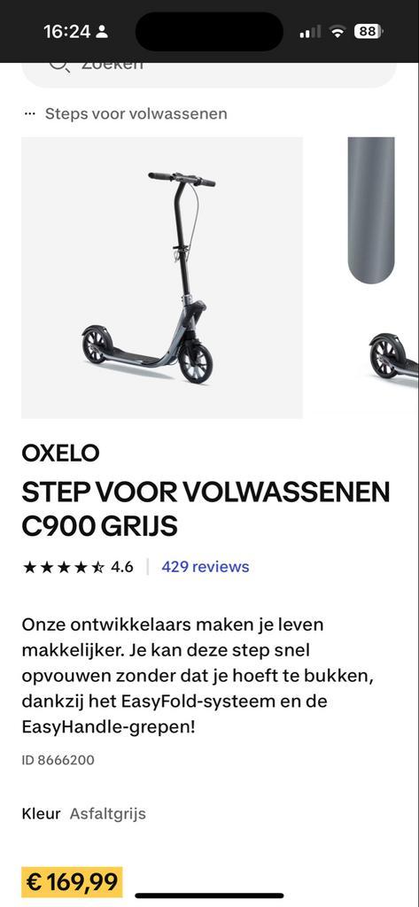 Oxelo Step C900 zwart - Volwassen Step, Fietsen en Brommers, Steps, Gebruikt, Gewone step, Ophalen of Verzenden
