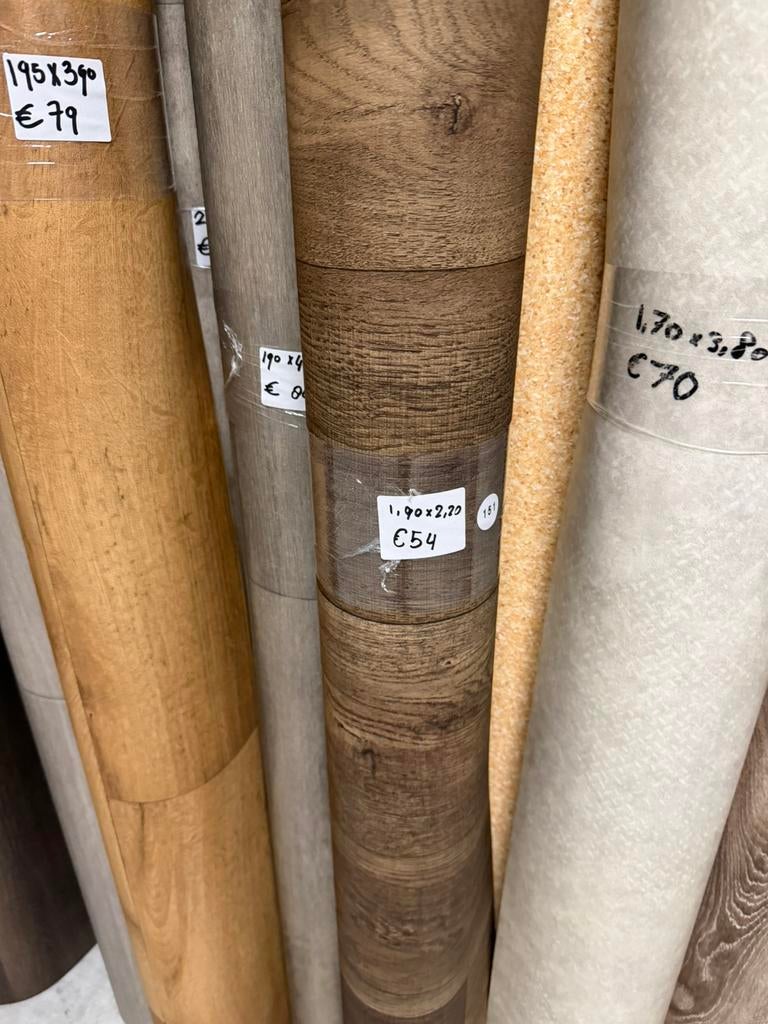 Donkerbruin Klassiek Eiken Vinyl Restpartij | 1,90x2,20mtr, Huis en Inrichting, Stoffering | Vloerbedekking, Ophalen, Nieuw, Minder dan 10 m²