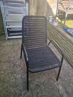 4 tuinstoelen zwart. Gewoven touw., Ophalen, Gebruikt