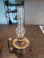 Oude olielamp met glazen kap, Antiek en Kunst, Antiek | Lampen, Ophalen