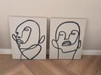 IKEA Pjätteryd Canvas - Lineaire Gezichten (2 stuks), Ophalen of Verzenden, Zo goed als nieuw, Print, Minder dan 50 cm