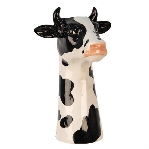 Aardewerk vaas koe - Clayre & Eef, Huis en Inrichting, Woonaccessoires | Vazen, Nieuw, Minder dan 50 cm, Aardewerk of Porselein