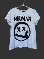 Primark T-shirt Maat 40 Wit Zwart Nirvana Logo Smiley, Kleding | Dames, P, Wit, P, Korte mouw
