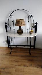 Side table zwart metaal & marmer, Ophalen, 100 tot 150 cm, Vintage, Zo goed als nieuw