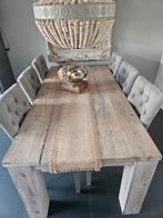 Eettafel van oud wagonhout, Huis en Inrichting, Ophalen, Gebruikt, 100 tot 150 cm, Oud wagonhout