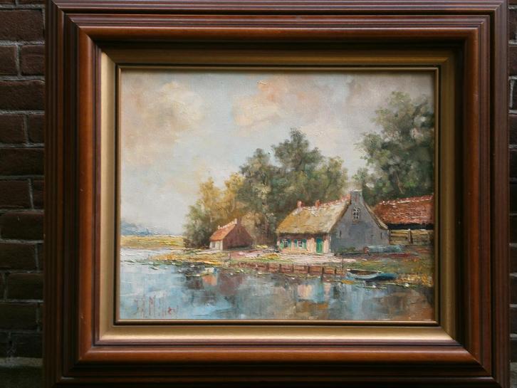 Jan Hendrik Miller, olieverfschilderij, gesigneerd, klassiek, Antiek en Kunst, Kunst | Schilderijen | Klassiek, Ophalen of Verzenden