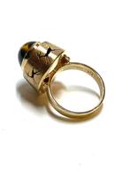 9k gouden ring met een tijgeroog, -, -, Ophalen of Verzenden, Dame