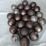 kunststof kerstballen brons en ecru, Ophalen, Gebruikt