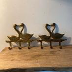 Vintage Kapstokhaakjes Zwanen Messing, Antiek en Kunst, Ophalen of Verzenden