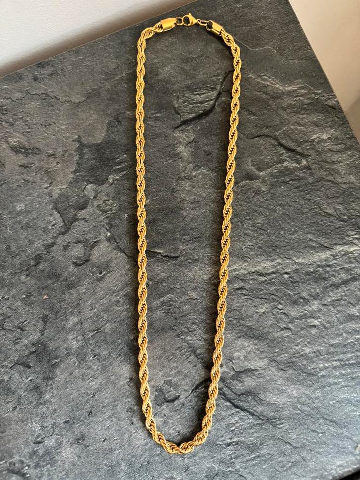 Dikke Rope Ketting 18 karaat Doublé. NIEUW, Sieraden, Tassen en Uiterlijk, Kettingen, Nieuw, Overige materialen, Goud, Ophalen of Verzenden