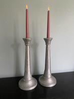 Twee Tinnen Kandelaars, Antiek en Kunst, Antiek | Tin, Ophalen of Verzenden
