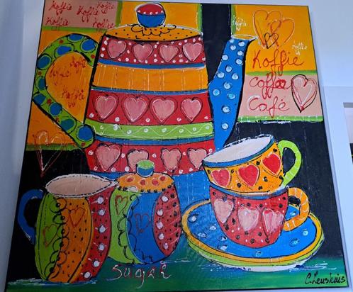 Te koop: sfeervol schilderij van C. Leushuis, Antiek en Kunst, Kunst | Schilderijen | Modern, Ophalen