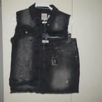 NIEUW Spijkerjasje zwart denim mouwloos maat L valt als M, Maat 38/40 (M), Verzenden, Zwart, Nieuw