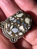 Antieke ZILVEREN ring 925 MOZAIK glas Bodemvondst Italië !, Ophalen of Verzenden, Zilver, Ring