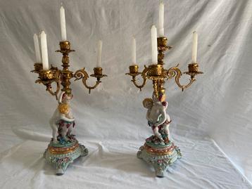 Porseleinen Kandelaars Driearmig “ Zie de Advertentie “ beschikbaar voor biedingen