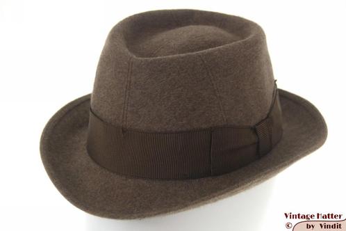 Vintage Gambler gleufhoed Bantam by Cervo grijzig bruin 55, Kleding | Heren, Hoeden en Petten, Zo goed als nieuw, Hoed, 57 cm (M, 7⅛ inch) of minder