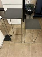 2 Bijzettafeltjes rvs marmer, Huis en Inrichting, Tafels | Bijzettafels, Ophalen, Minder dan 55 cm, Gebruikt, Metaal of Aluminium