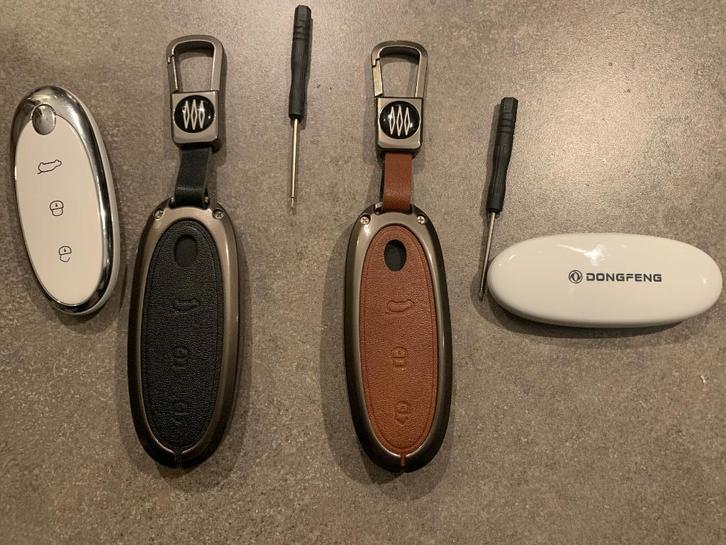 Lederen autosleutel case cover Dongfeng Box (2 stuks), Auto diversen, Auto-accessoires, Zo goed als nieuw, Ophalen of Verzenden