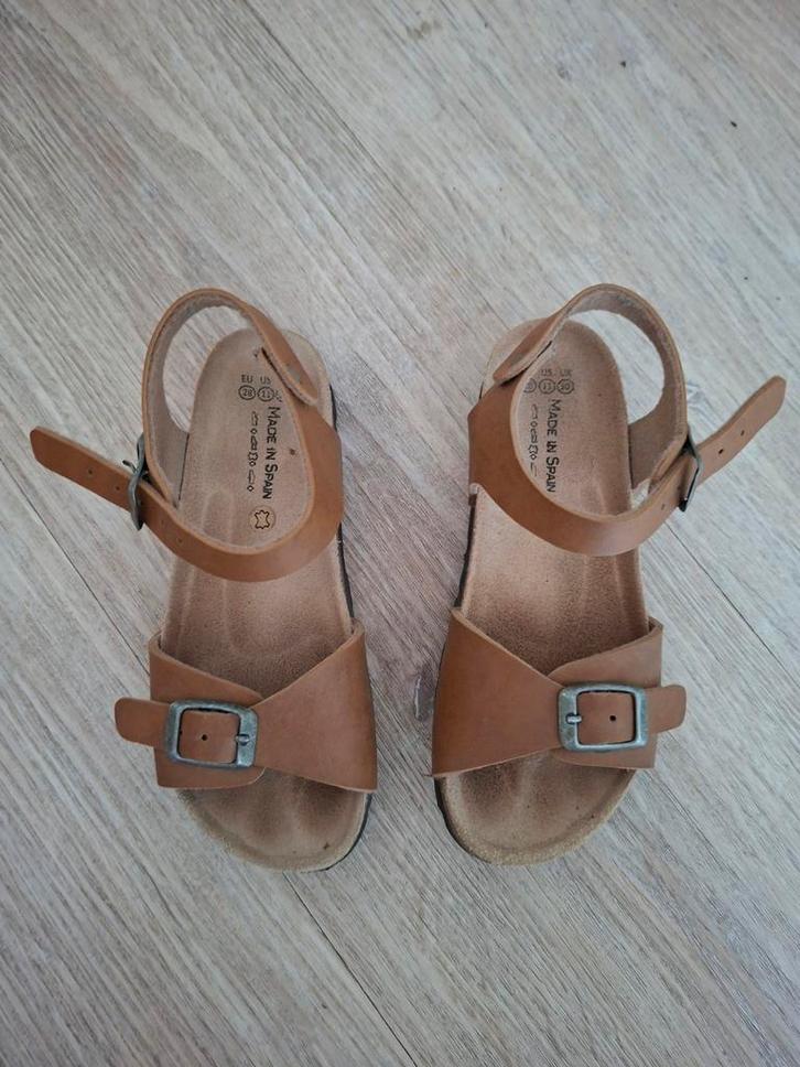 Bruine leren sandalen maat 28, Kinderen en Baby's, Babykleding | Schoentjes en Sokjes, Gebruikt, Jongetje of Meisje, Schoentjes