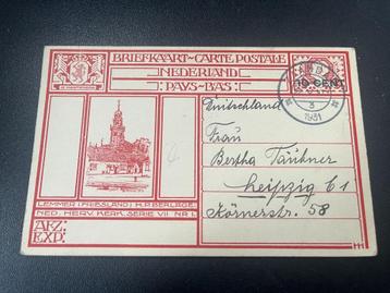 Briefkaart G. 214l, echt gebruikt van Zaandam naar Leipzig beschikbaar voor biedingen