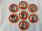 7 Buttons Schaatsen/Zwemmen/Atletiek Mexico / Grenoble1968, Verzamelen, Ophalen of Verzenden, Gebruikt, Sport, Button
