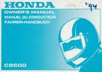 Honda CB500 instruktieboek (3054z), Motoren, Handleidingen en Instructieboekjes, Ophalen of Verzenden, Honda