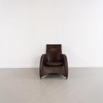 2x Montis Loge Fauteuil Donkerbruin Leder, 100 tot 125 cm, Ophalen of Verzenden, Zo goed als nieuw, Metaal