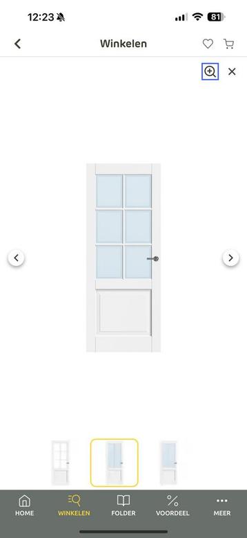CanDo binnendeur Leeds facet glas 83x201,5 stomp beschikbaar voor biedingen